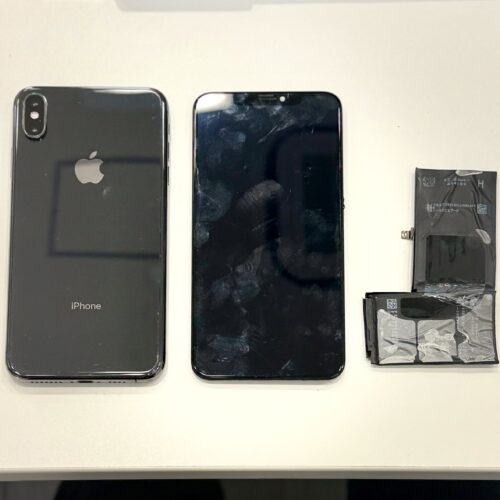 【修理事例】滋賀県甲賀市よりiPhone Xs Maxのタッチ不良修理｜画面交換とバッテリー交換